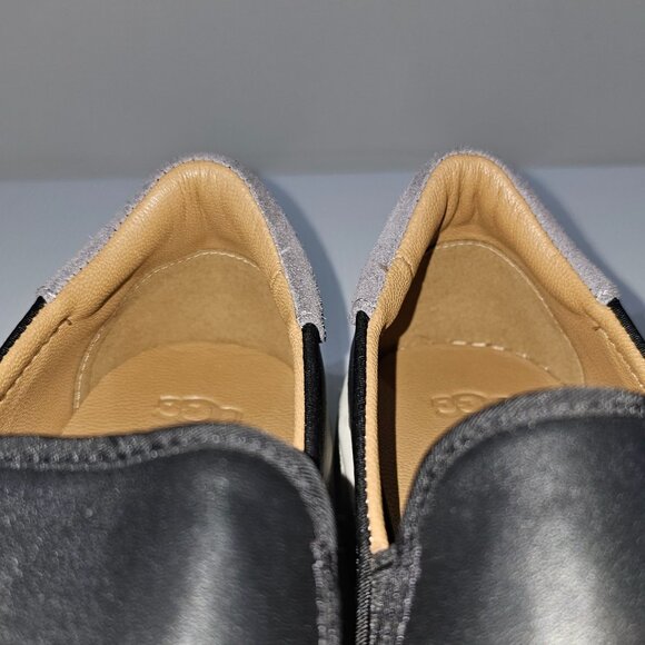 Ugg Cas Slip On Sneaker Casual Loafer Womens Shoe Black Leather Size 10 - Picture 8 of 14